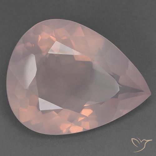 Cuarzo rosa Rosado coral claro natural de 46.14 ct, En forma de pera, Transparente