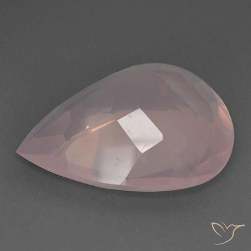 Cuarzo rosa Rosado coral claro natural de 46.14 ct, En forma de pera, Transparente