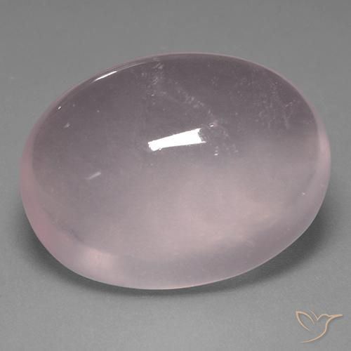 Cuarzo rosa Rosado claro natural de 39.10 ct, Ovalada, Transparente