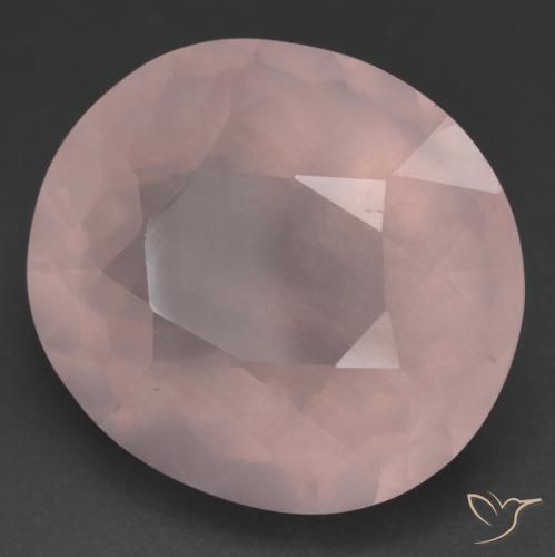 Cuarzo rosa Rosa rosado natural de 26.84 ct, Ovalada, Transparente