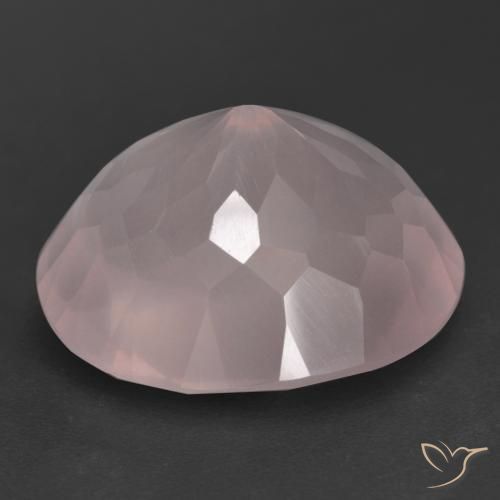Cuarzo rosa Rosa rosado natural de 26.84 ct, Ovalada, Transparente