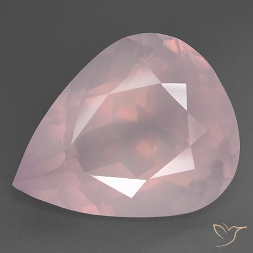 35.81ct Natural Rosado claro Cuarzo rosa, En forma de pera, Transparente