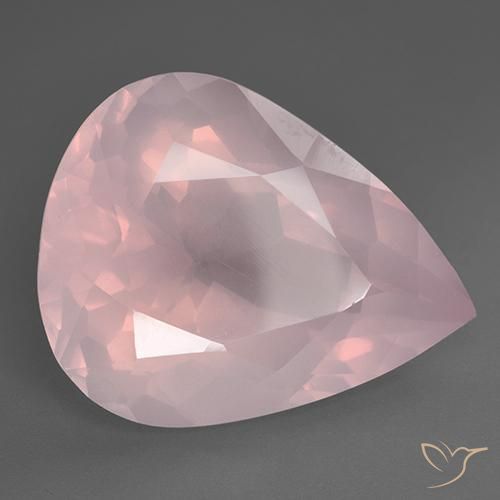 Cuarzo rosa Rosado claro natural de 35.81 ct, En forma de pera, Transparente