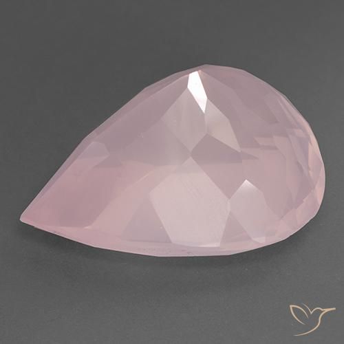 Cuarzo rosa Rosado claro natural de 35.81 ct, En forma de pera, Transparente