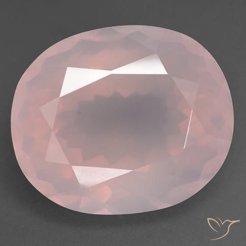 Cuarzo rosa Rosado claro natural de 46.16 ct, Ovalada, Transparente