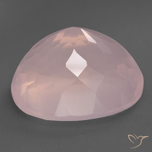 Cuarzo rosa Rosado claro natural de 46.16 ct, Ovalada, Transparente