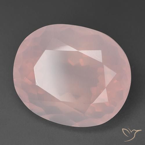 35.66ct Natural Rosado claro Cuarzo rosa, Ovalada, Transparente