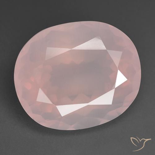 Cuarzo rosa Rosado claro natural de 35.66 ct, Ovalada, Transparente