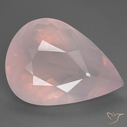 28.83ct Natural Rosa rosado Cuarzo rosa, En forma de pera, Transparente