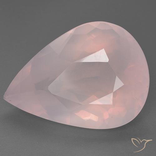 Cuarzo rosa Rosa rosado natural de 28.83 ct, En forma de pera, Transparente