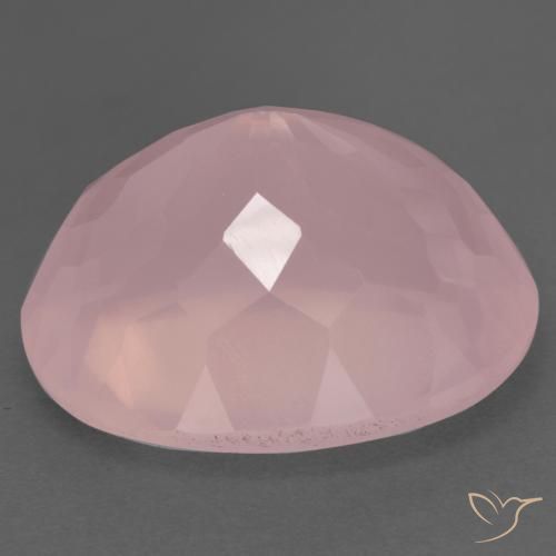 Cuarzo rosa Rosado medio natural de 22.53 ct, Ovalada, Transparente