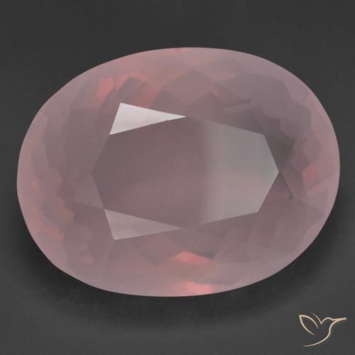 Cuarzo rosa Rosado medio natural de 41.36 ct, Ovalada, Transparente