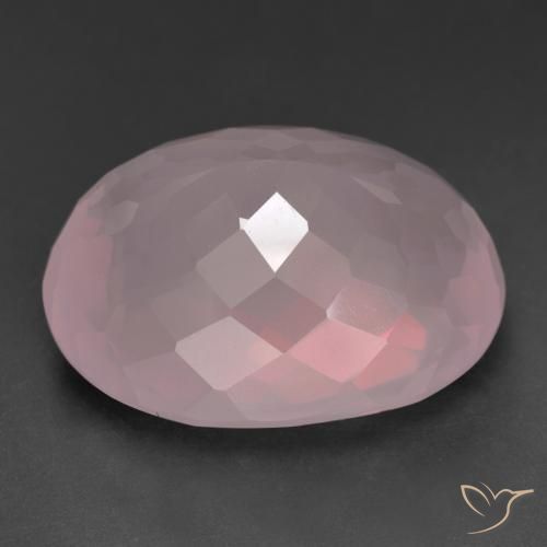 Cuarzo rosa Rosado medio natural de 41.36 ct, Ovalada, Transparente