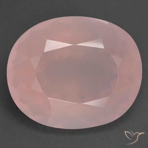 Cuarzo rosa Rosado medio natural de 39.78 ct, Ovalada, Transparente