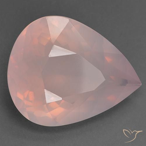 Cuarzo rosa Rosa rosado natural de 33.24 ct, En forma de pera, Transparente