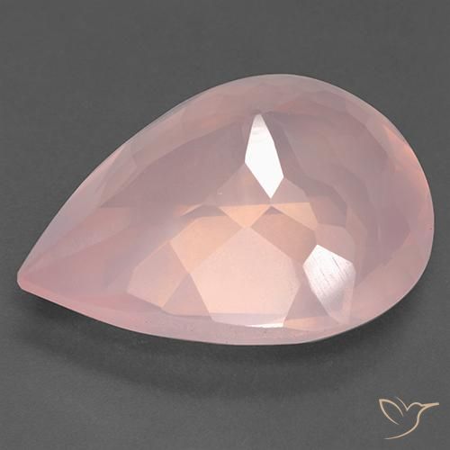Cuarzo rosa Rosa rosado natural de 33.24 ct, En forma de pera, Transparente