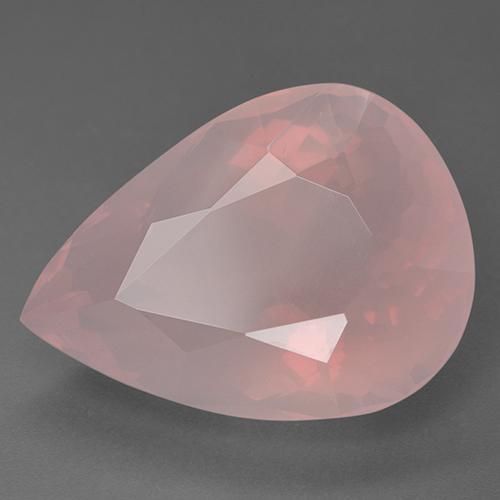 Cuarzo Rosa Rosado medio natural de 46.16 ct, En forma de pera, Transparente