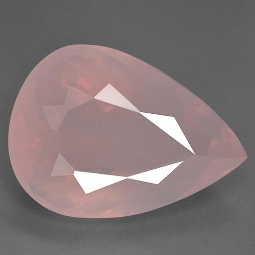 Cuarzo Rosa Rosado medio natural de 46.16 ct, En forma de pera, Transparente