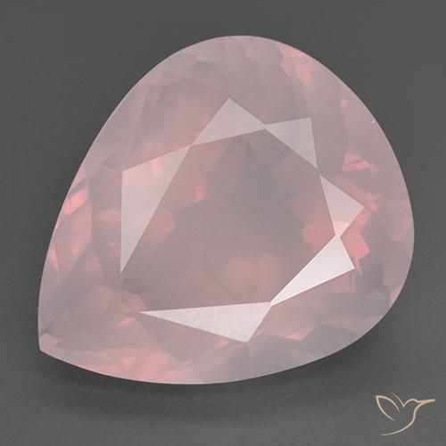36.50ct Natural Rosado coral Cuarzo rosa, En forma de pera, Transparente