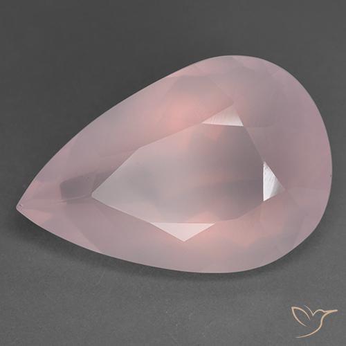 Cuarzo rosa Rosa rosado natural de 43.39 ct, En forma de pera, Transparente