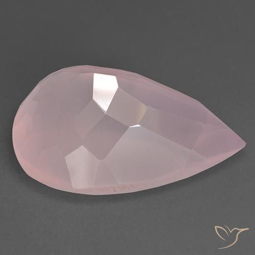 Cuarzo rosa Rosa rosado natural de 43.39 ct, En forma de pera, Transparente