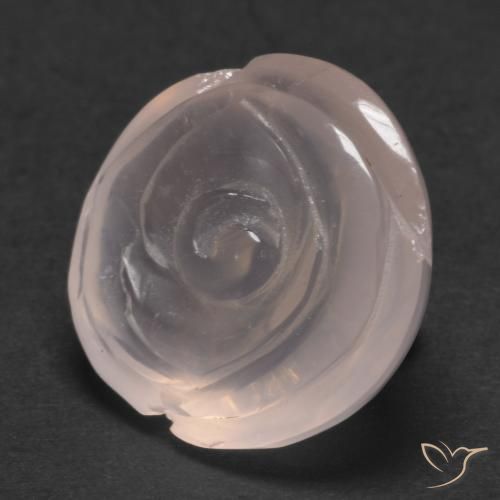 Cuarzo rosa Rosado flamingo natural de 17.48 ct, Corte Flor, Translúcido