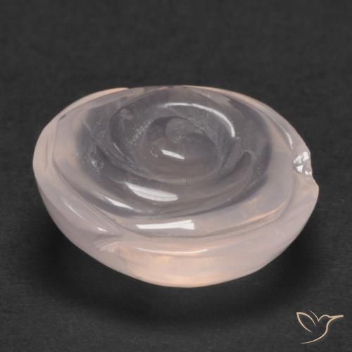 Cuarzo rosa Rosado flamingo natural de 17.48 ct, Corte Flor, Translúcido
