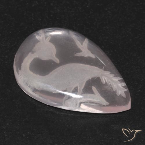 Cuarzo rosa Rosado muy claro natural de 9.31 ct, En forma de pera, Transparente