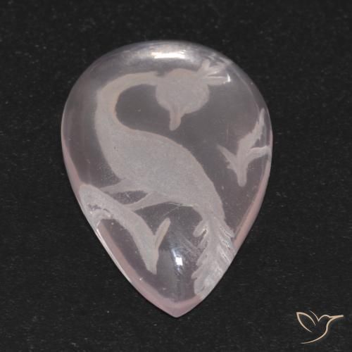 Cuarzo rosa Rosado muy claro natural de 9.31 ct, En forma de pera, Transparente