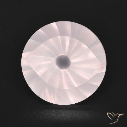 5.66ct Natural Rosado durazno claro Cuarzo rosa, Redondo, Transparente