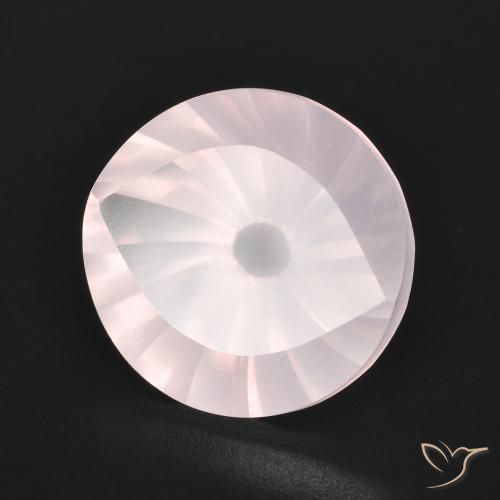 Cuarzo rosa Rosado durazno claro natural de 5.66 ct, Redondo, Transparente