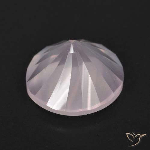 Cuarzo rosa Rosado durazno claro natural de 5.66 ct, Redondo, Transparente
