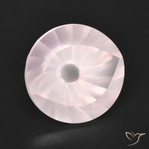 Cuarzo rosa Rosado claro natural de 6.06 ct, Redondo, Transparente