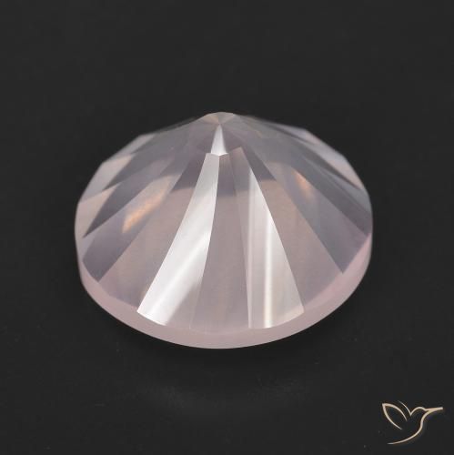 Cuarzo rosa Rosado claro natural de 6.06 ct, Redondo, Transparente