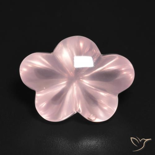 9.56ct Natural Rosado medio Cuarzo rosa, Corte Flor, Transparente