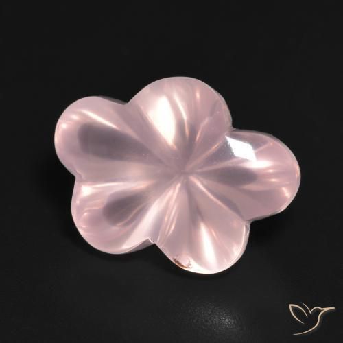 Cuarzo rosa Rosado medio natural de 9.56 ct, Corte Flor, Transparente