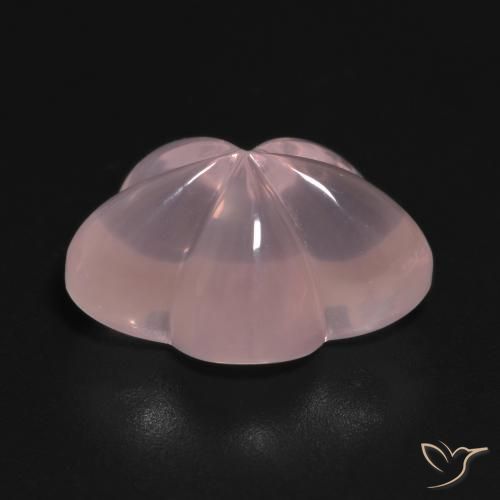 Cuarzo rosa Rosado medio natural de 9.56 ct, Corte Flor, Transparente