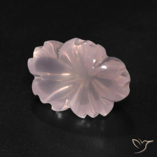 Cuarzo rosa Rosado coral claro natural de 6.60 ct, Corte Flor, Transparente