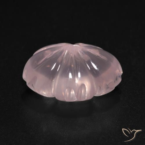 Cuarzo rosa Rosado coral claro natural de 6.60 ct, Corte Flor, Transparente