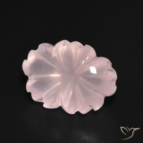 Cuarzo rosa Rosado claro natural de 6.71 ct, Corte Flor, Transparente