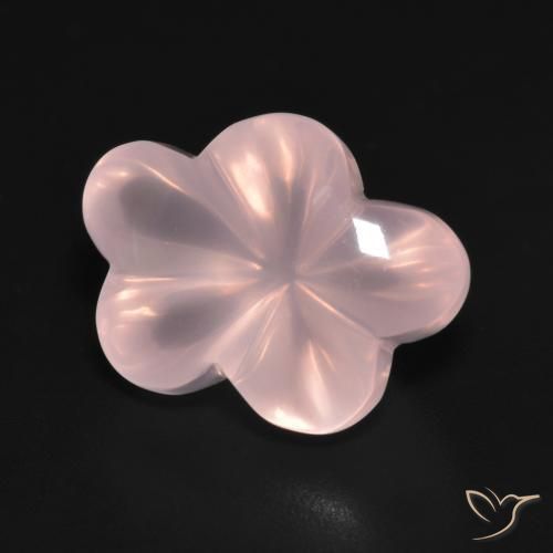 Cuarzo rosa Rosado claro medio natural de 9.48 ct, Corte Flor, Transparente