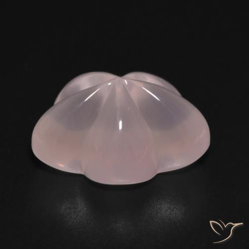 Cuarzo rosa Rosado claro medio natural de 9.48 ct, Corte Flor, Transparente