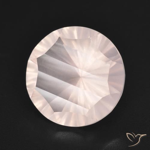 Cuarzo rosa Rosado claro natural de 5.23 ct, Redondo, Transparente