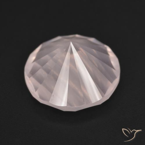 Cuarzo rosa Rosado claro natural de 5.23 ct, Redondo, Transparente