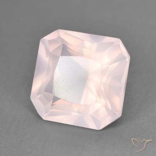 Cuarzo rosa Rosa rosado natural de 4.15 ct, Corte Octágono / Esmeralda, Transparente