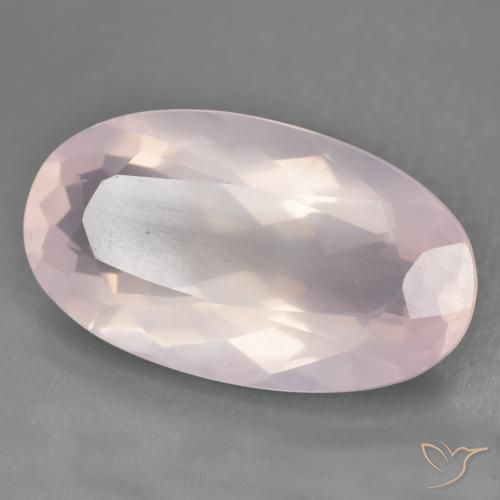 Cuarzo rosa Rosado claro natural de 29.20 ct, Ovalada, Transparente