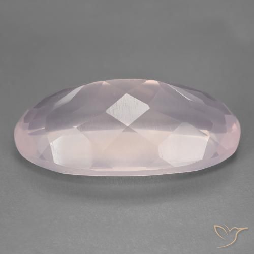 Cuarzo rosa Rosado claro natural de 29.20 ct, Ovalada, Transparente