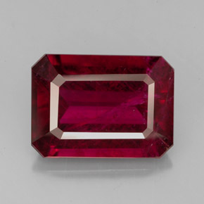 Turmalina rubelita rojo natural de 7,90 ct, corte esmeralda, SI