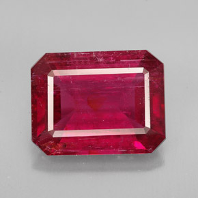 Turmalina rubelita rojo natural de 6,13 ct, corte esmeralda, SI