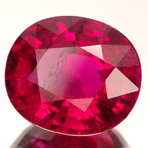 turmalina rubelita Roja Rosa natural de 3.29 ct, Corte Óvalo, SI-I1